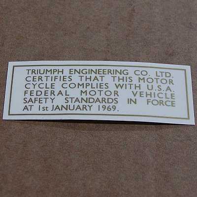 Safety Standards Decal